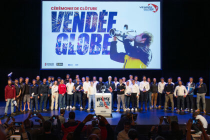 10 mai 2025 aux Sables d'Olonne, France. Les skippers sont photographiés lors de la cérémonie de remise des prix du Vendée Globe.